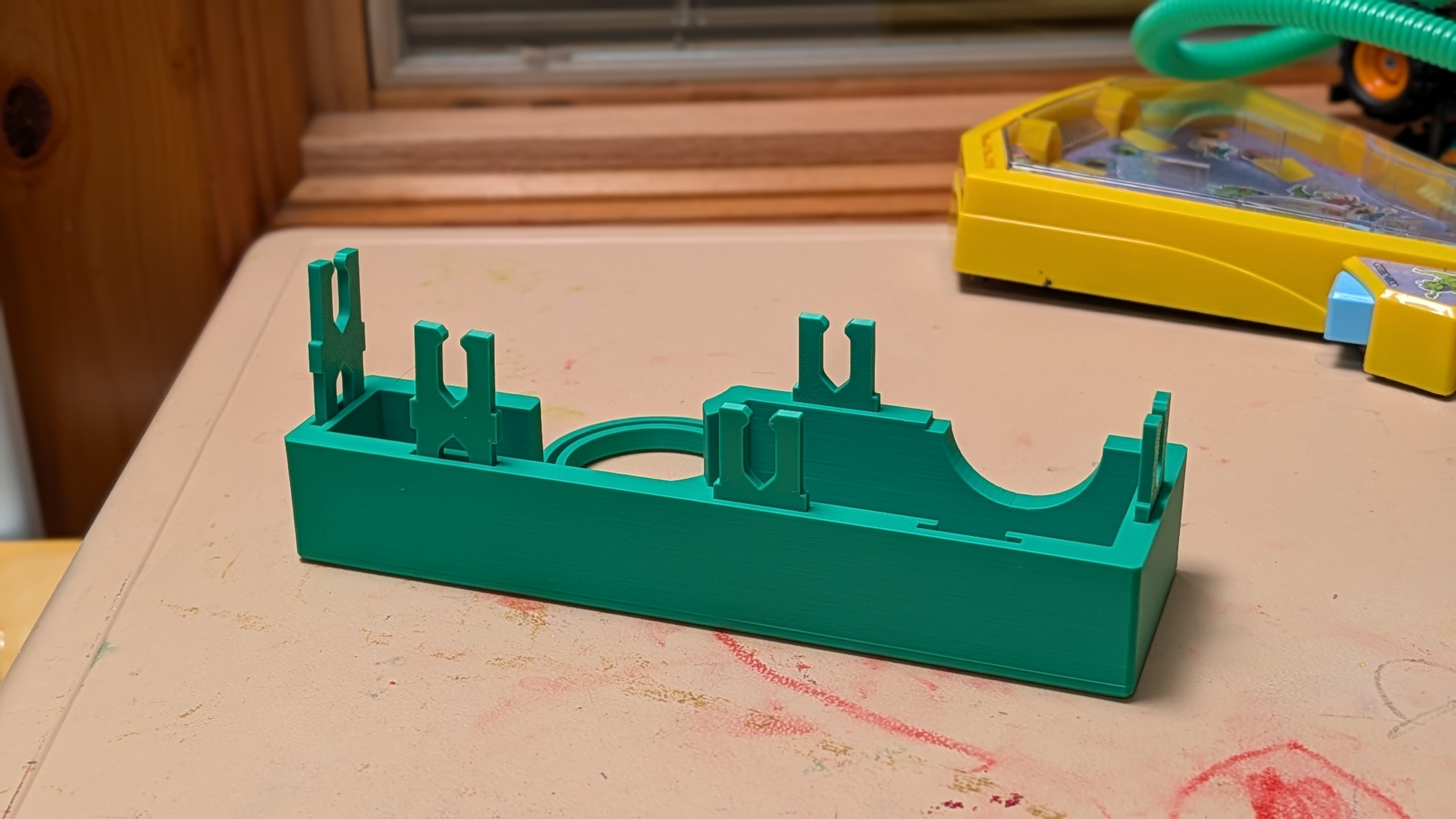 Snap-fit pins inserted