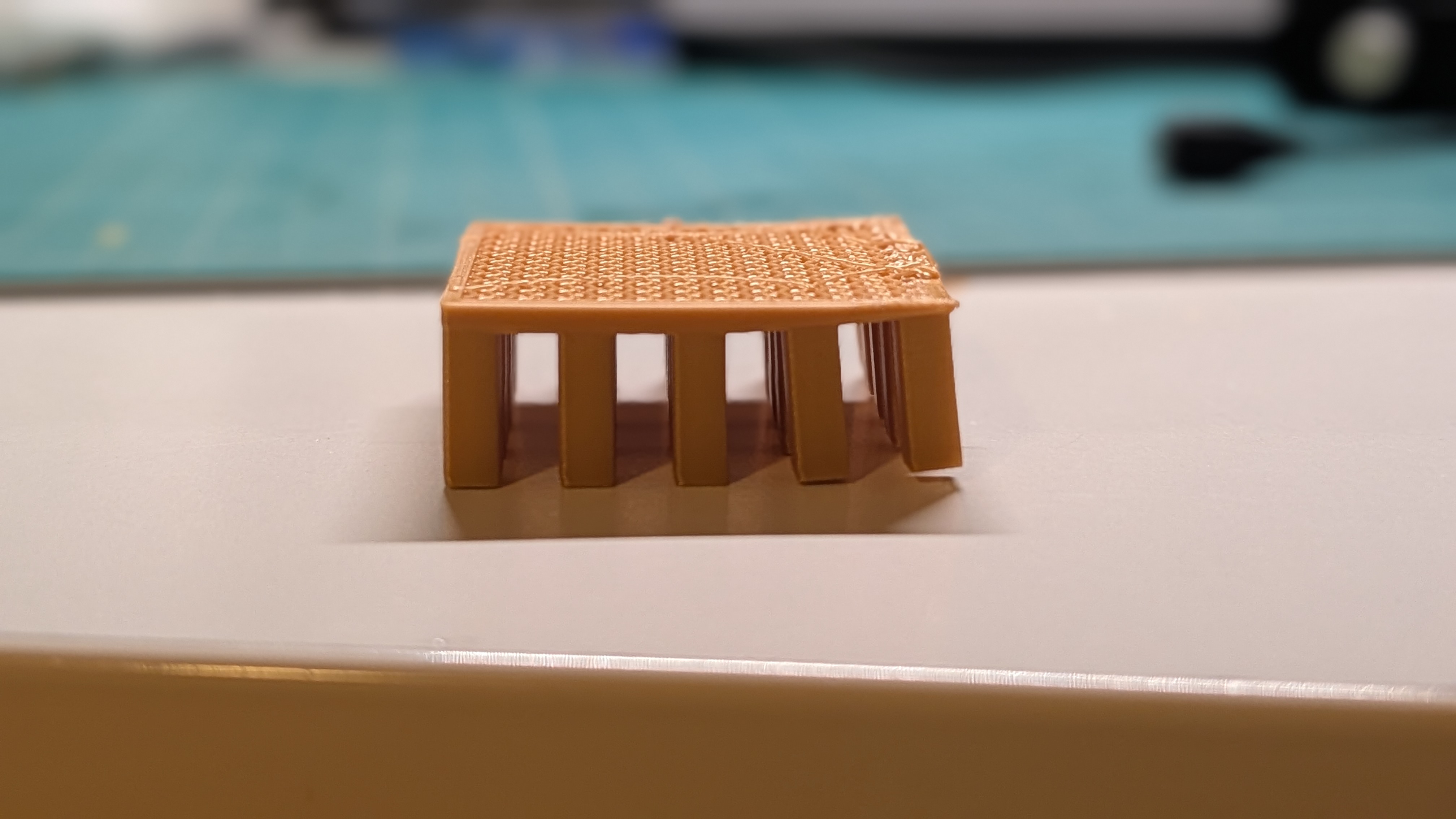 Failed print showing bed adhesion issue